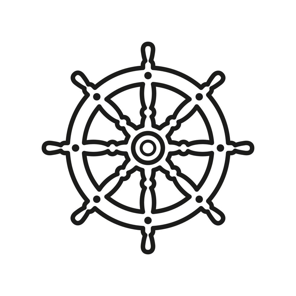 nautical steering wheel icon vector design template