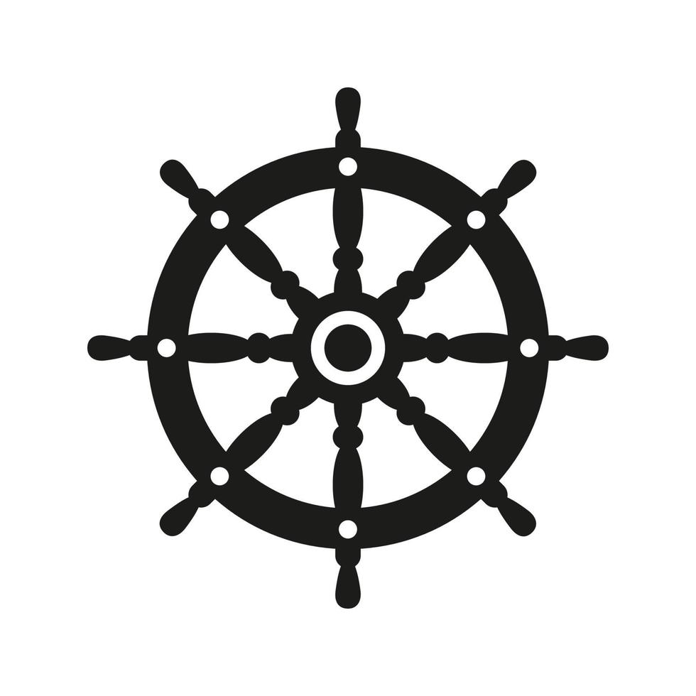 nautical steering wheel icon vector design template