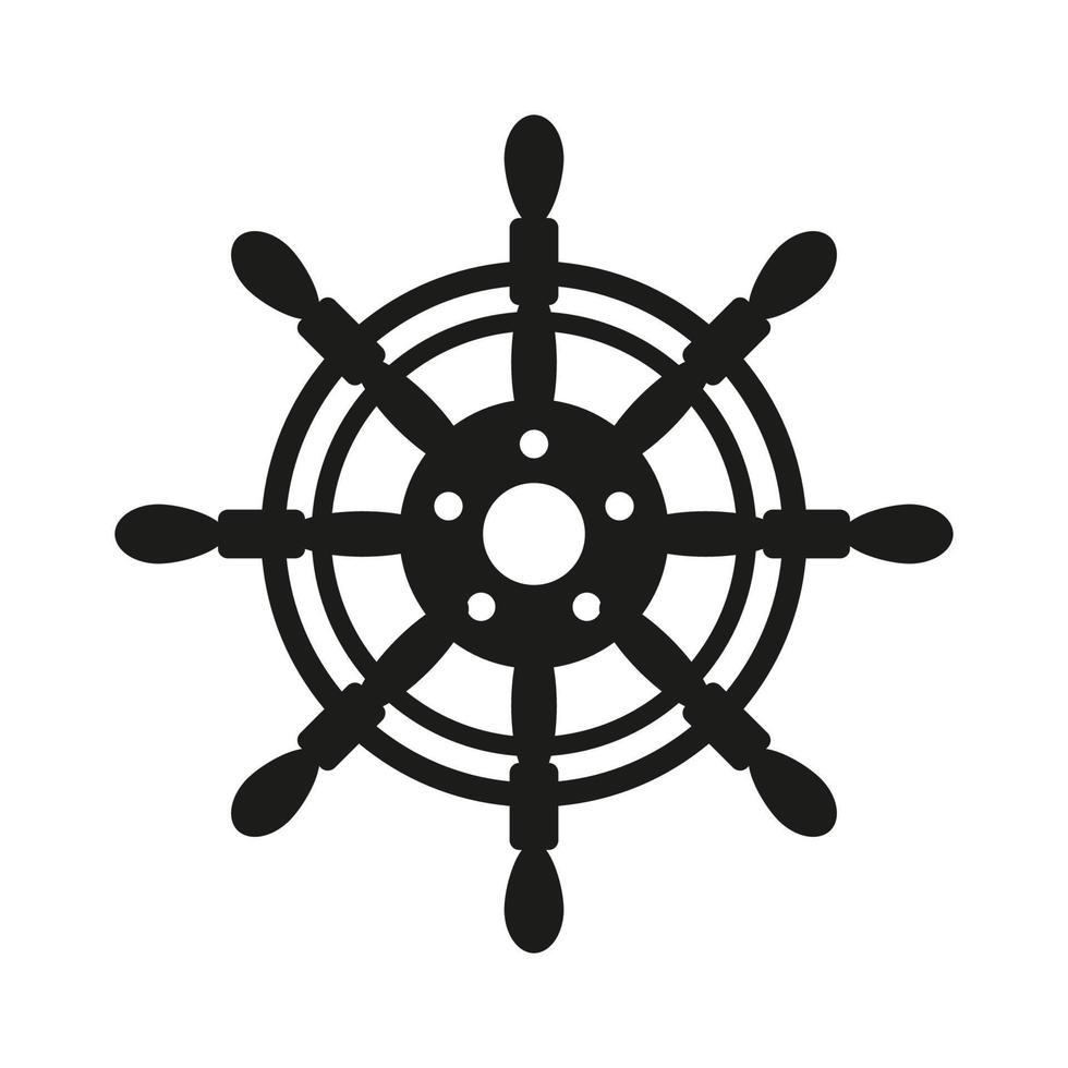 nautical steering wheel icon vector design template