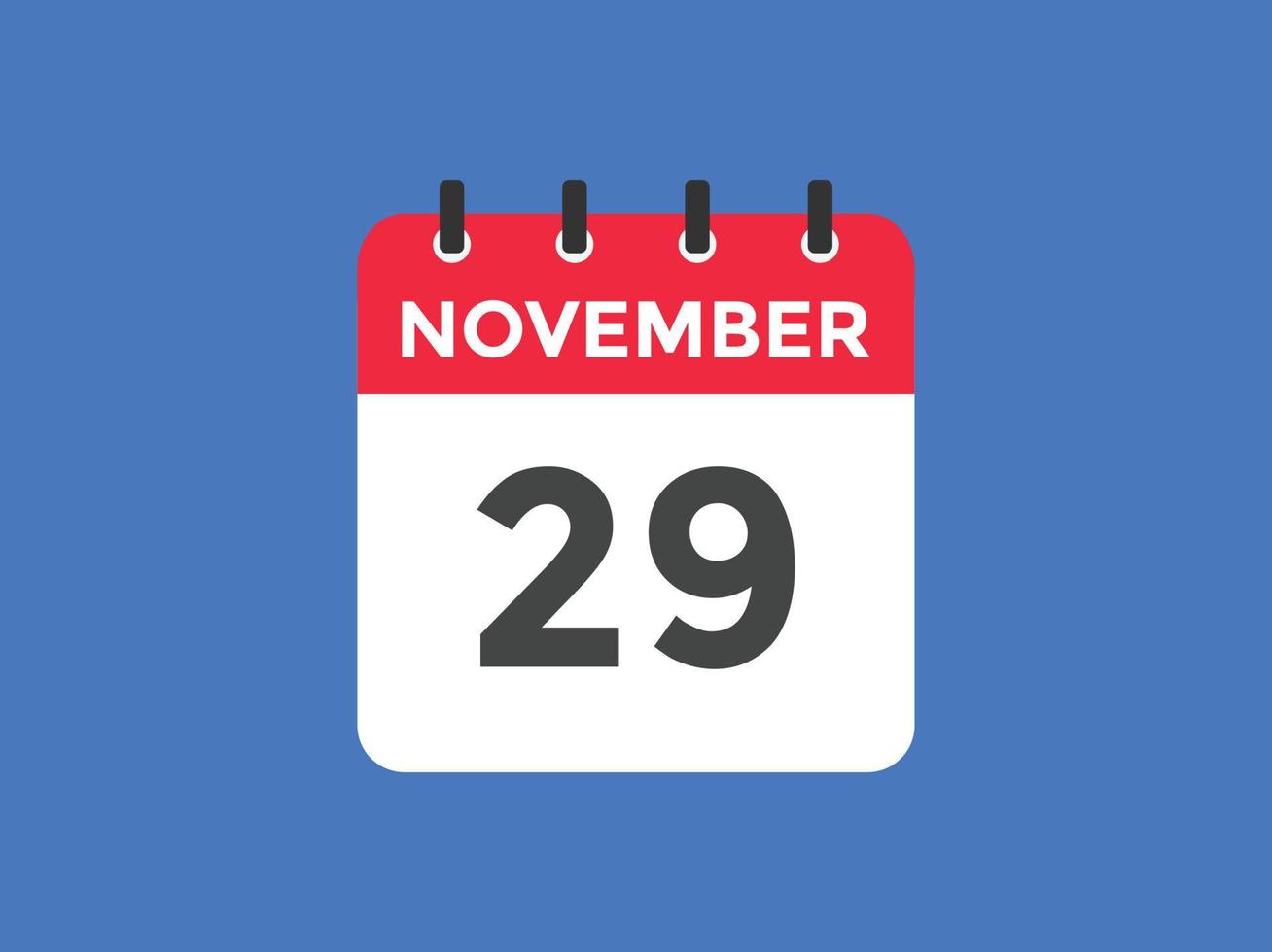 november 29 calendar reminder. 29th november daily calendar icon template.  Calendar 29th november icon Design template. Vector illustration 11084004  Vector Art at Vecteezy