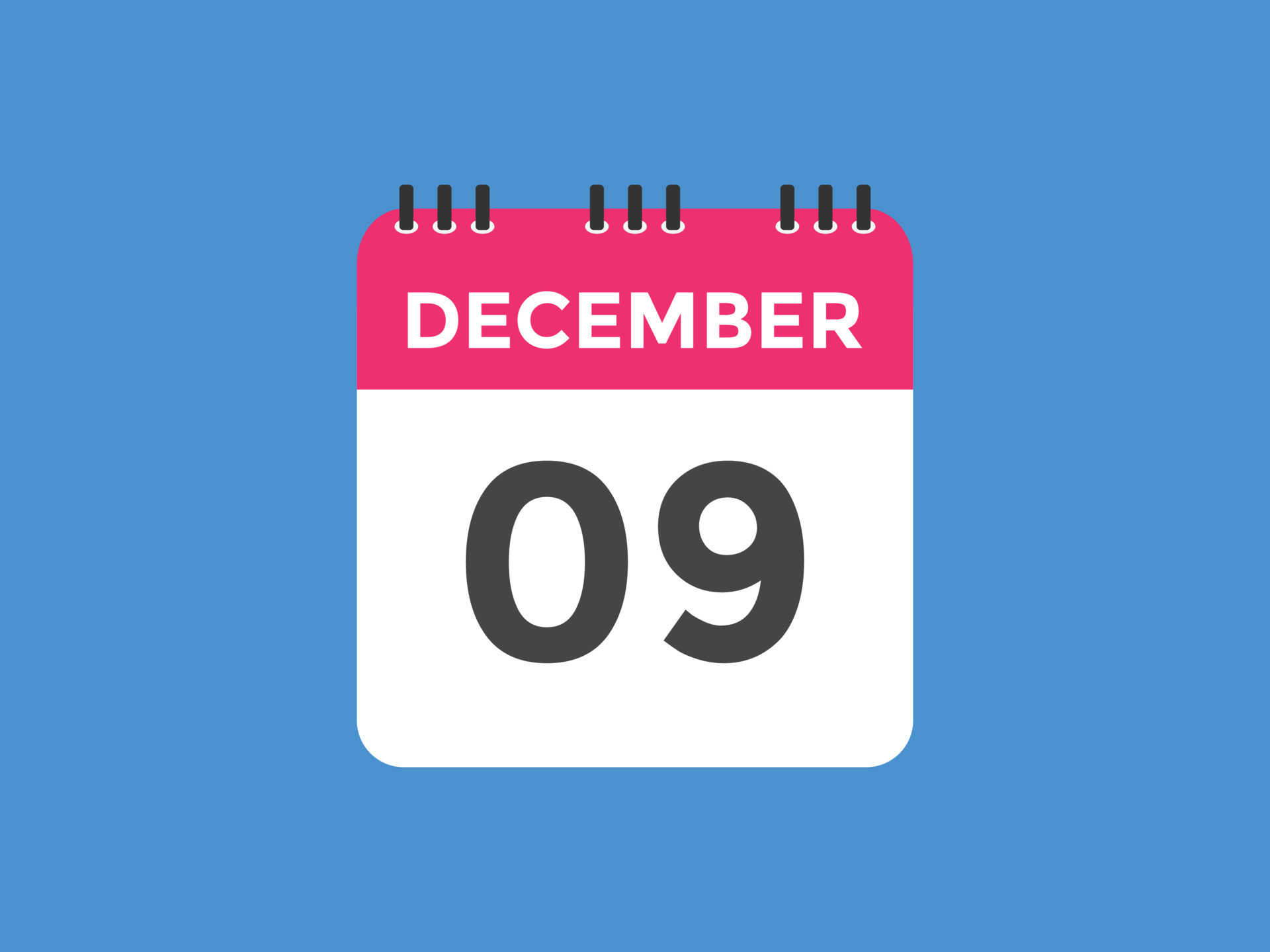 December 9 Calendar Reminder 9th December Daily Calendar Icon Template