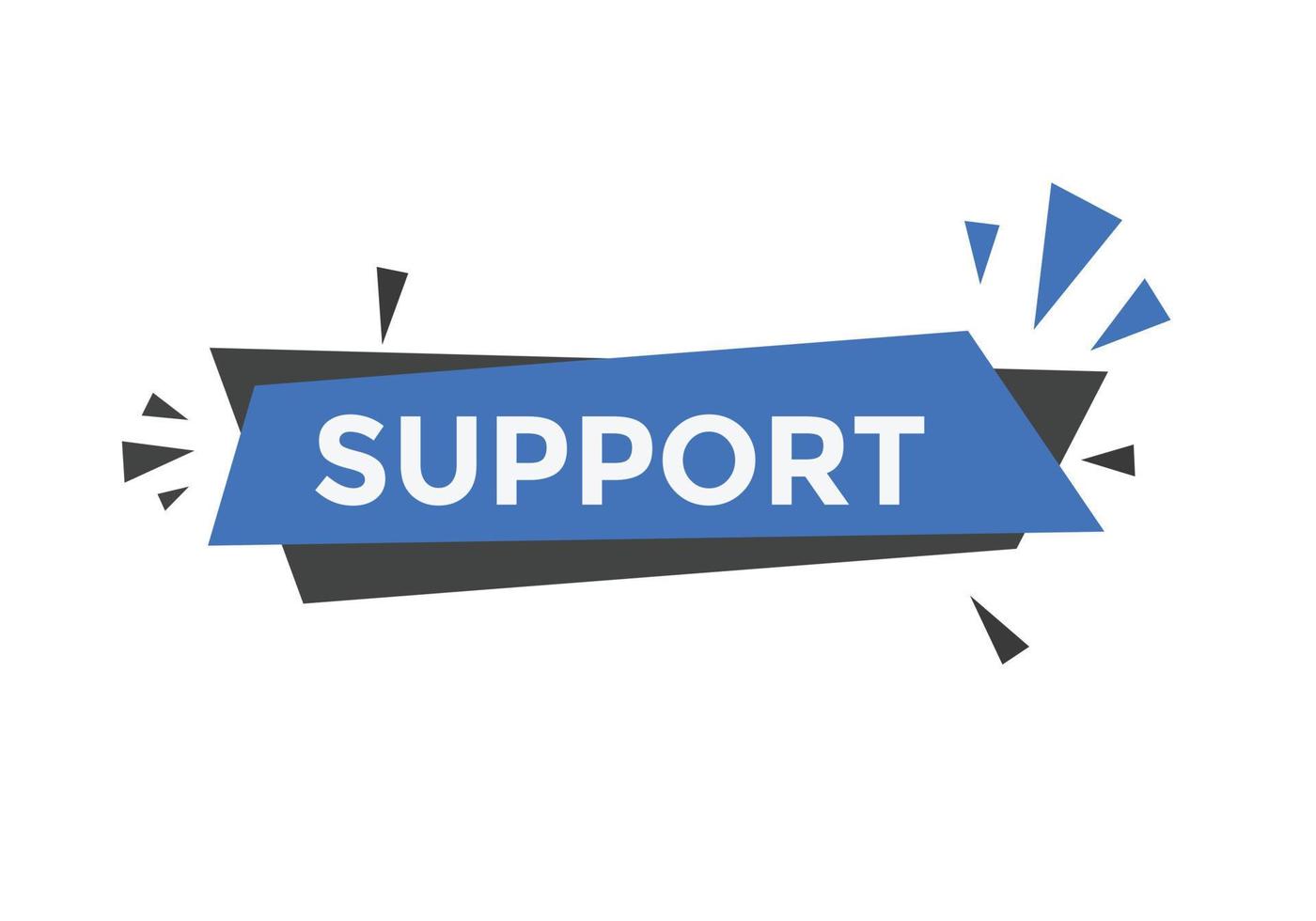 Support text button. Colorful Support web banner template. Sign icon label Colorful web banner template Support vector
