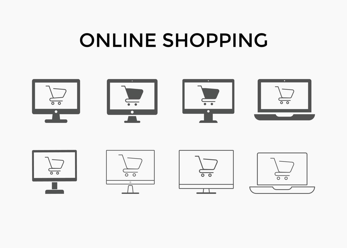 conjunto de iconos de compras en línea. utilizado para el comercio electrónico vector