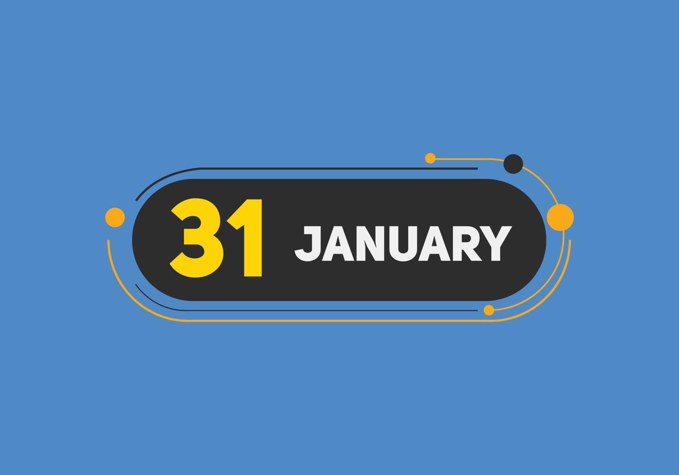 january 31 calendar reminder. 31th january daily calendar icon template. Calendar 31th january icon Design template. Vector illustration