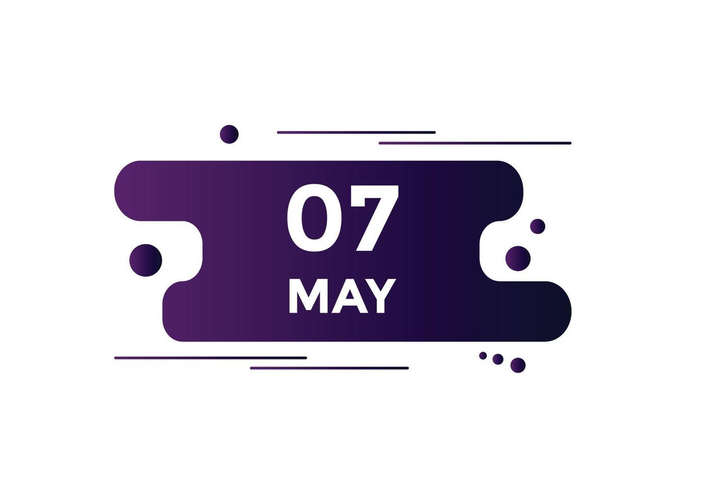 may 7 calendar reminder. 7th may daily calendar icon template. Calendar 7th may icon Design template. Vector illustration