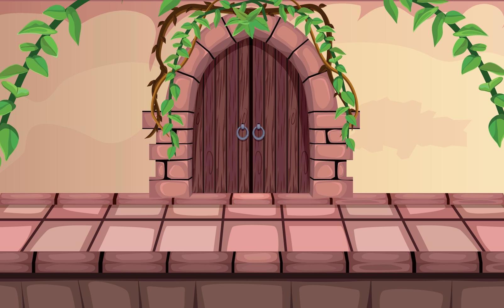 vector de dibujos animados de fondo del juego, la puerta al siguiente nivel, videojuegos, interfaz de usuario