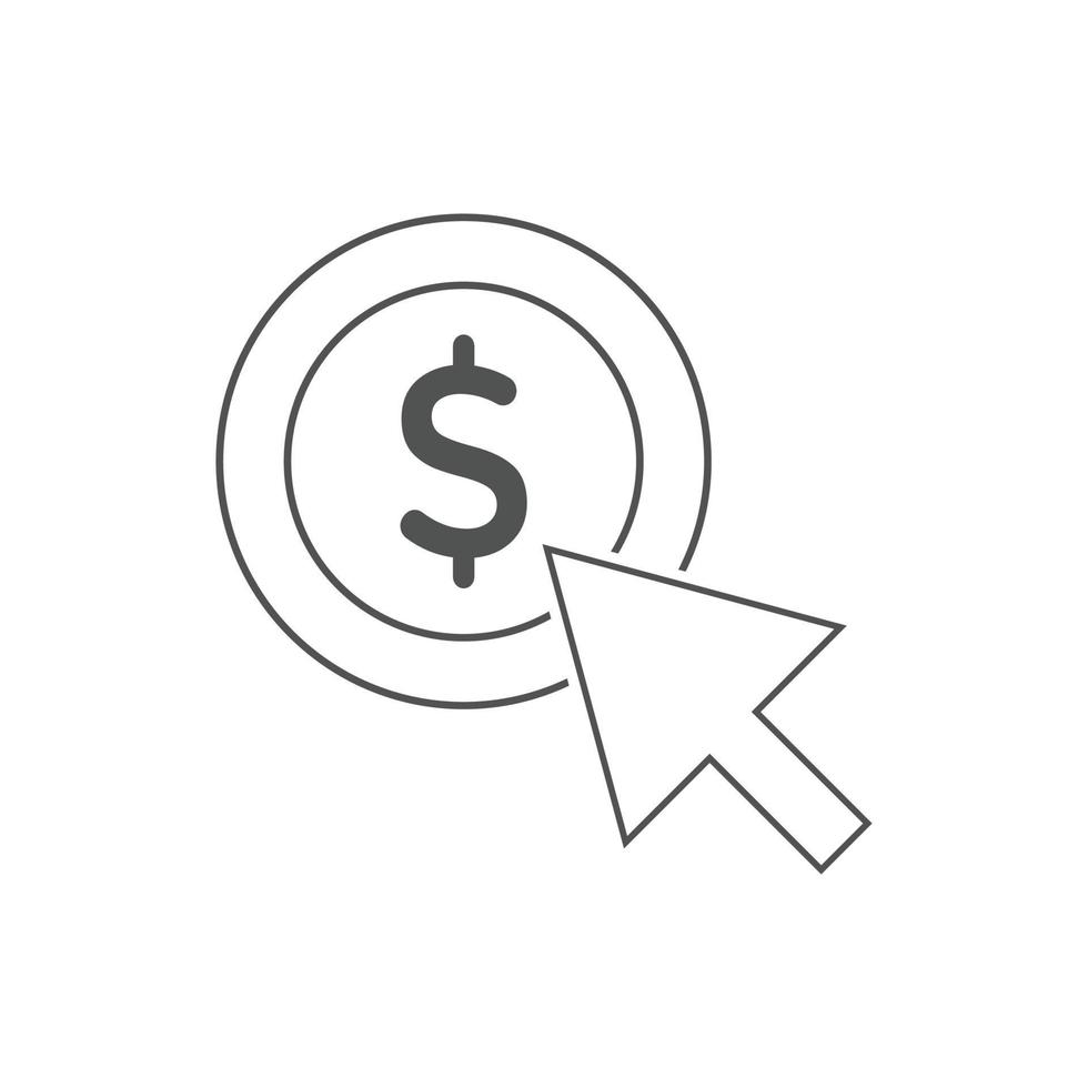 Pay per click icons. Concept for SEO, payment collection and web design. PPC icon vector