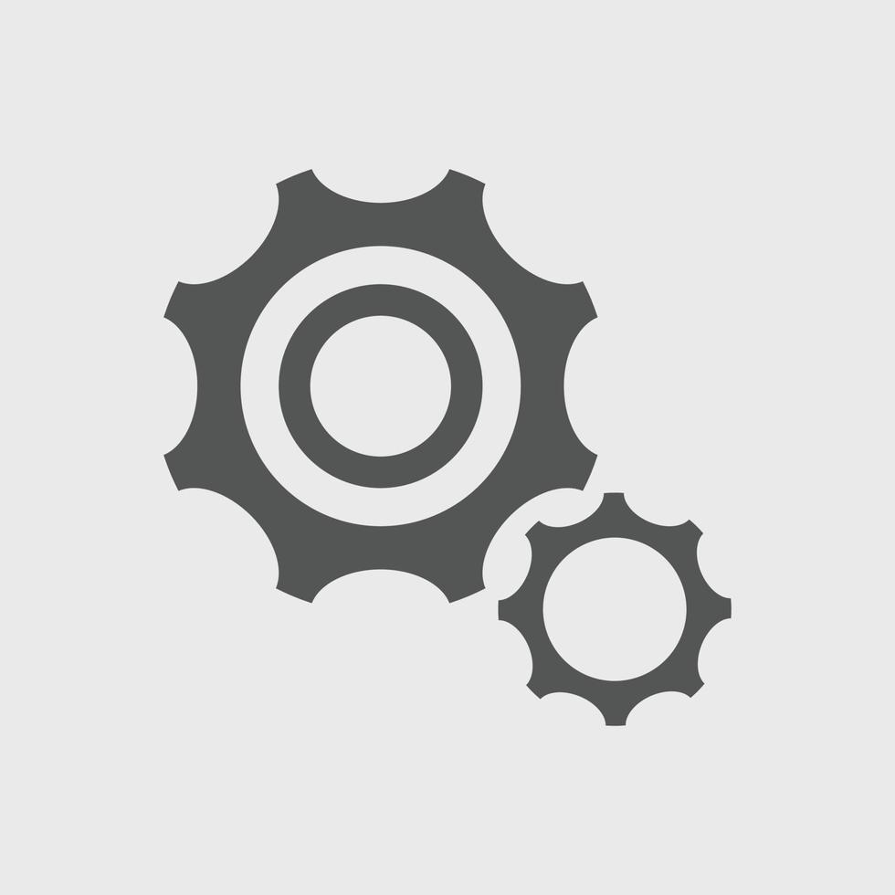 Gear and Wrench icon set Vector illustration. Service Tools icon pack for ui, social media, website Isolated on white background. Settings icon Flat style.
