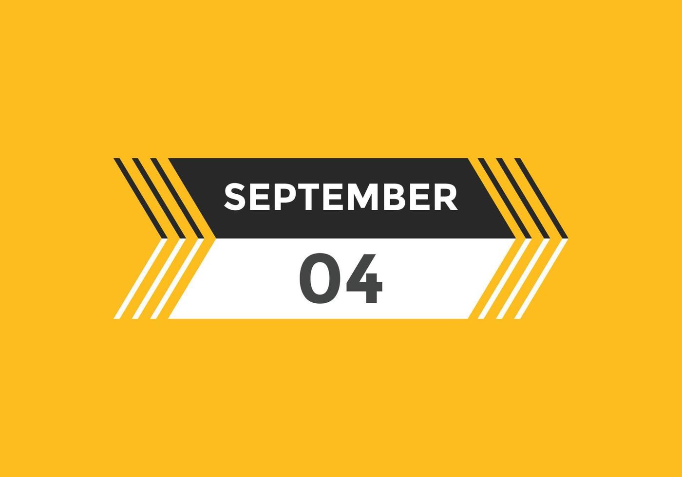 september 4 calendar reminder. 4th september daily calendar icon template. Calendar 4th september icon Design template. Vector illustration 11084736 Vector Art at Vecteezy