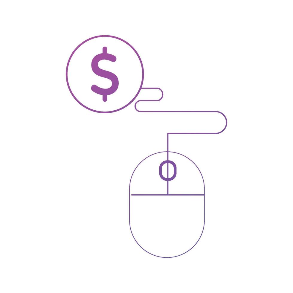 Pay per click icons. Concept for SEO, payment collection and web design. PPC icon vector
