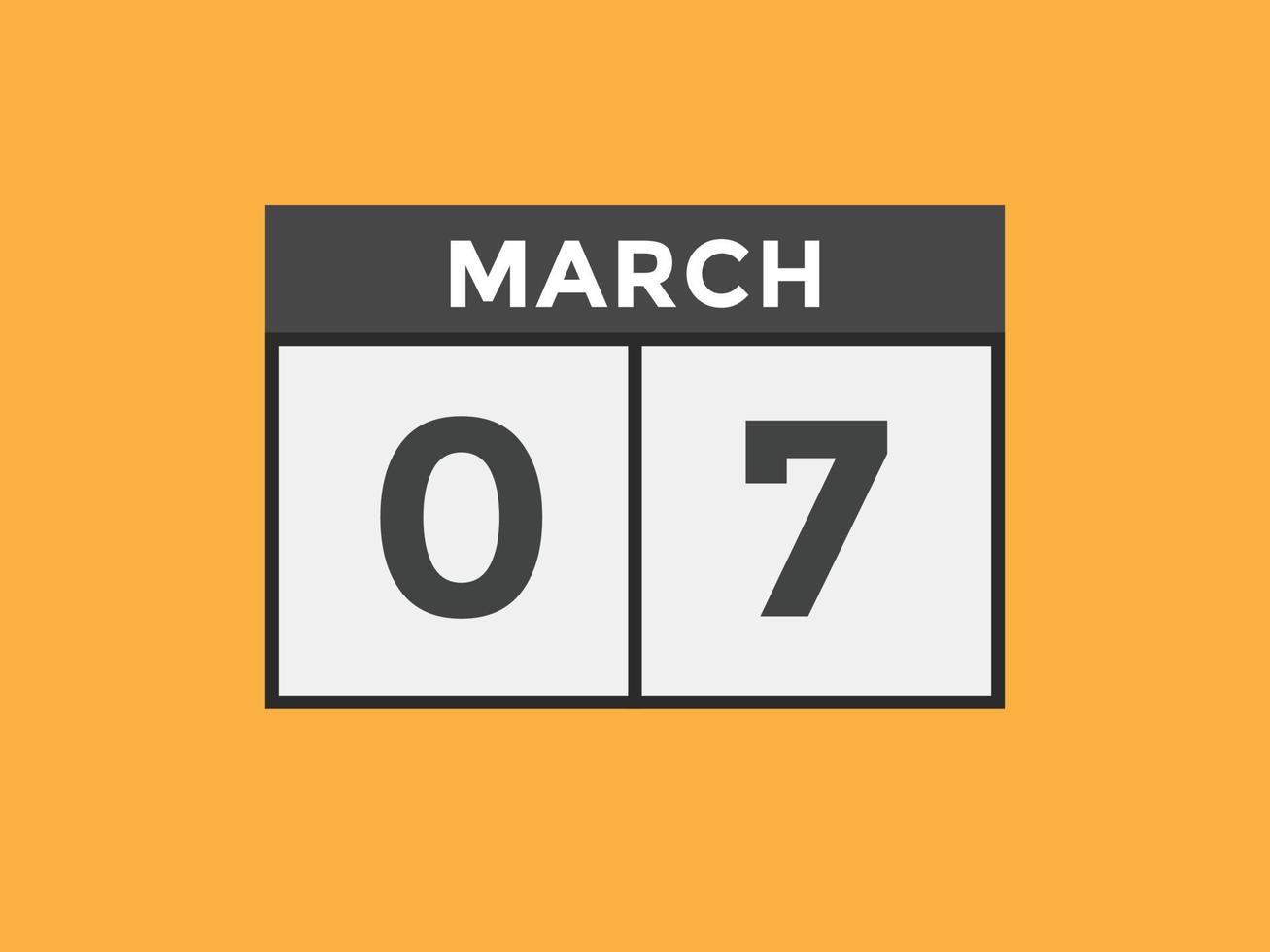 march 7 calendar reminder. 7th march daily calendar icon template. Calendar  7th march icon Design template. Vector illustration 11085010 Vector Art at  Vecteezy