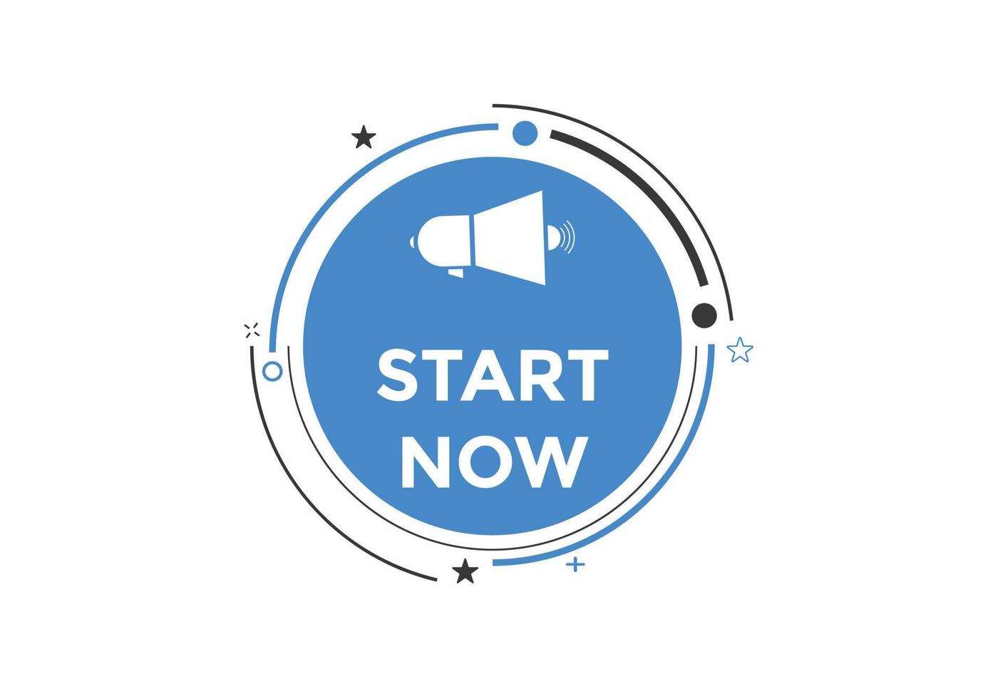 Start now button. speech bubbles. Start now text colorful web template. Vector Illustration