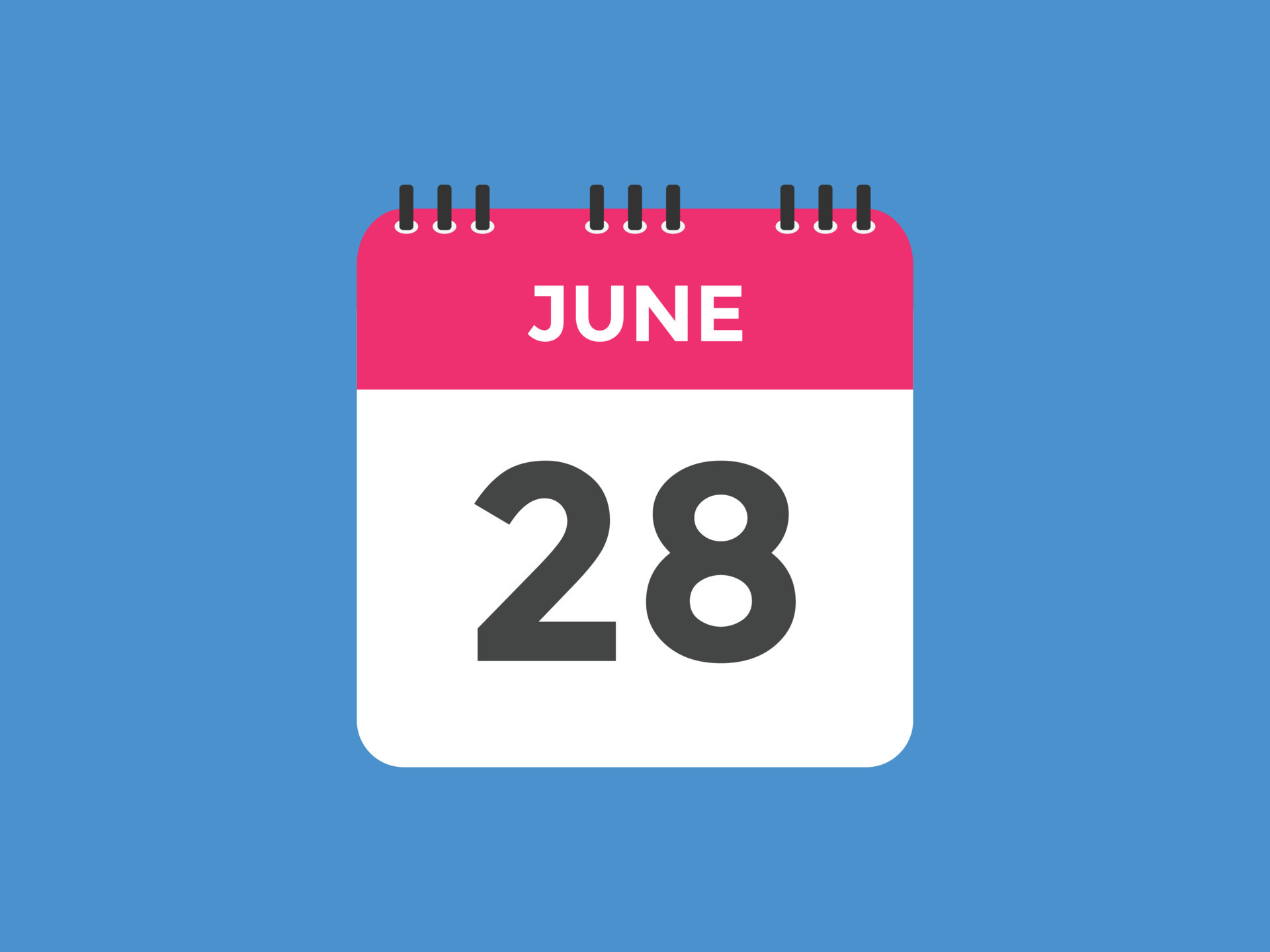june 28 calendar reminder. 28th june daily calendar icon template