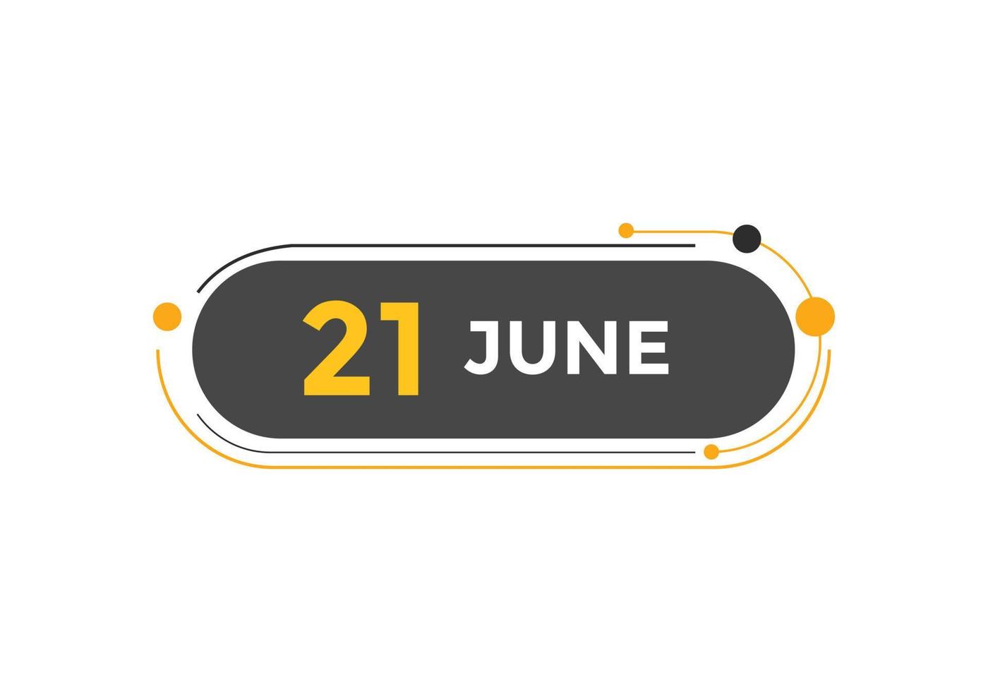 june 21 calendar reminder. 21th june daily calendar icon template. Calendar 21th june icon Design template. Vector illustration