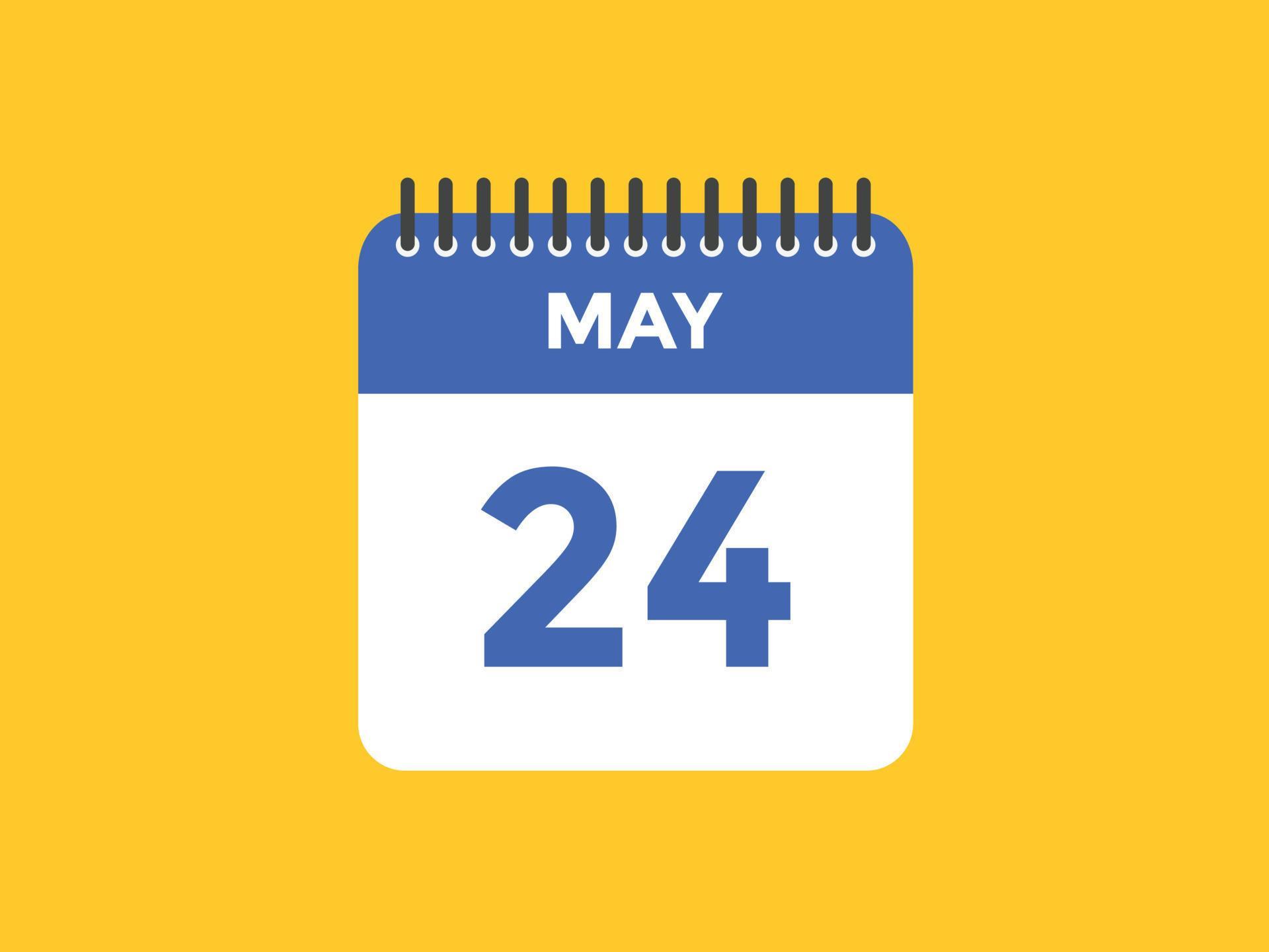 may 24 calendar reminder. 24th may daily calendar icon template
