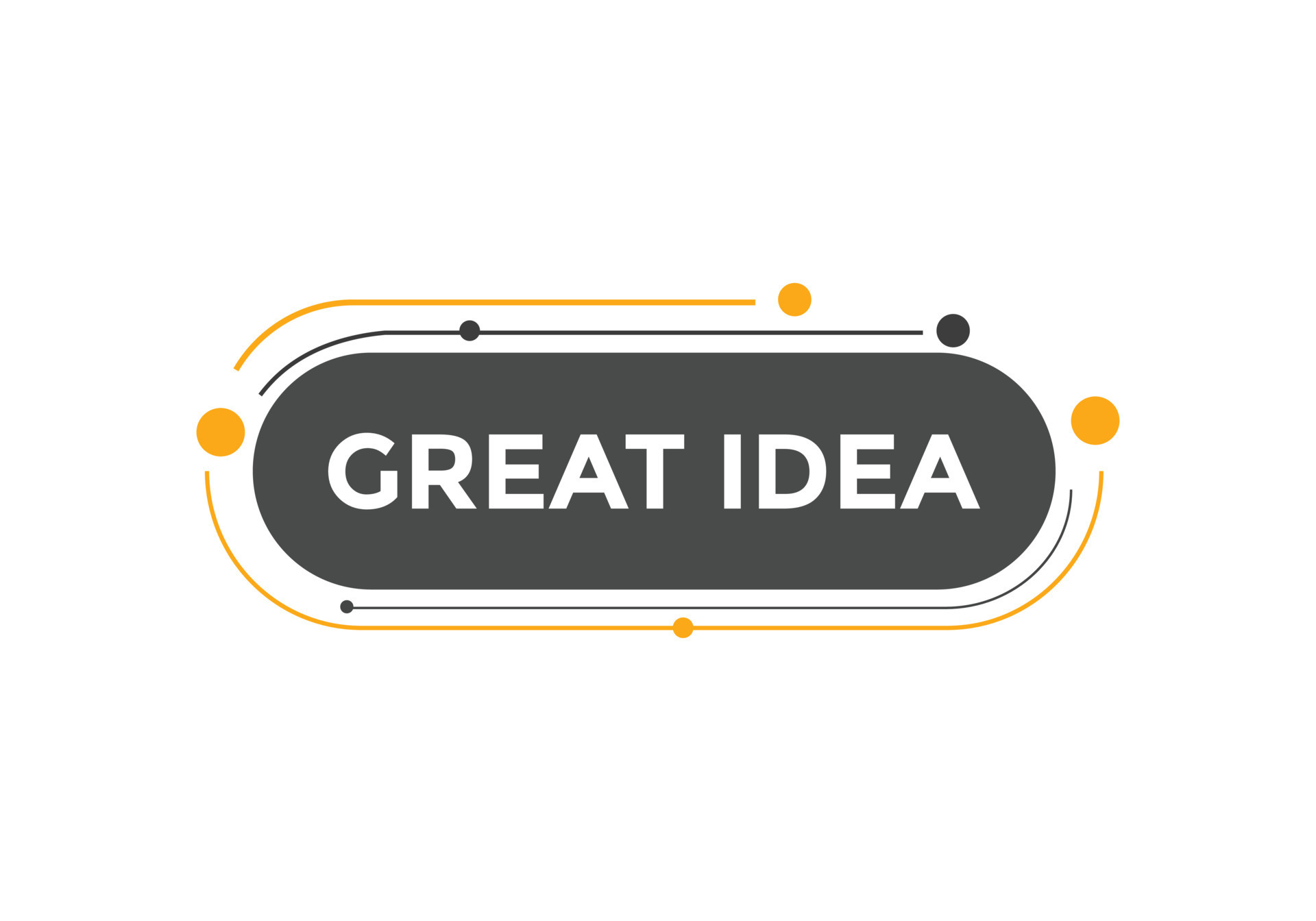 Great idea text button. Great idea speech bubble. Great idea text web ...