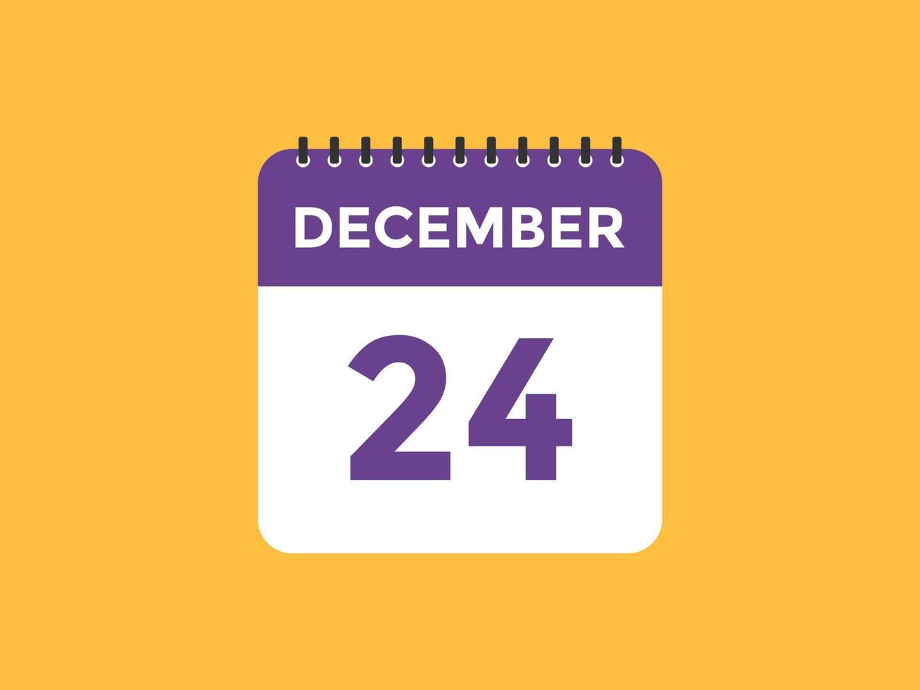 Recordatorio del calendario del 24 de diciembre. Plantilla de icono de calendario diario del 24 de diciembre. plantilla de diseño de icono de calendario 24 de diciembre. ilustración vectorial vector