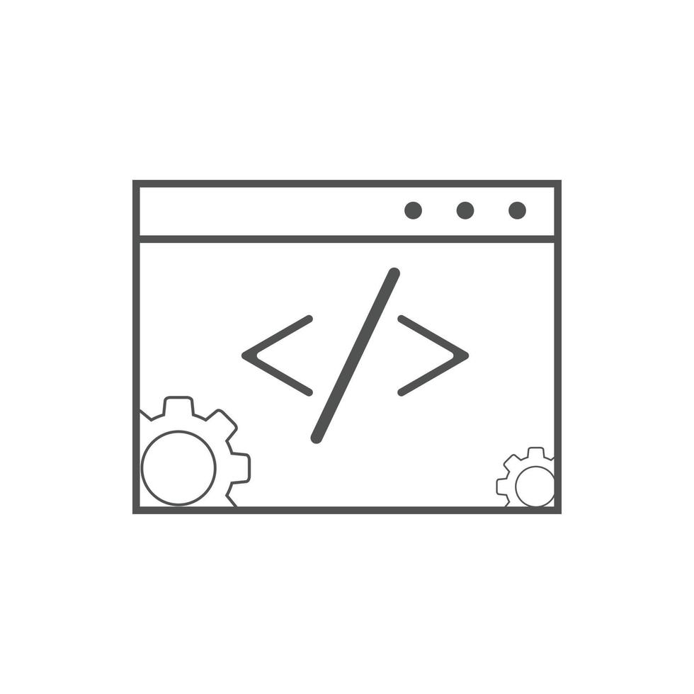 ilustración de vector de iconos de codificación personalizada. símbolo de codificación personalizado de estilo moderno