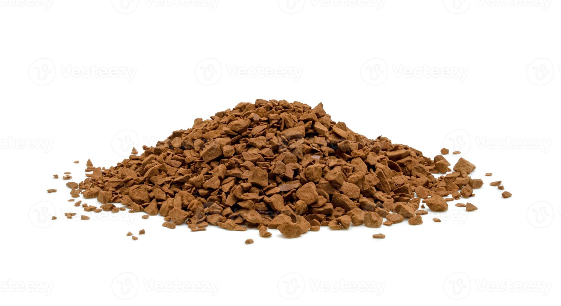 Instant coffee powder isolated on white background photo