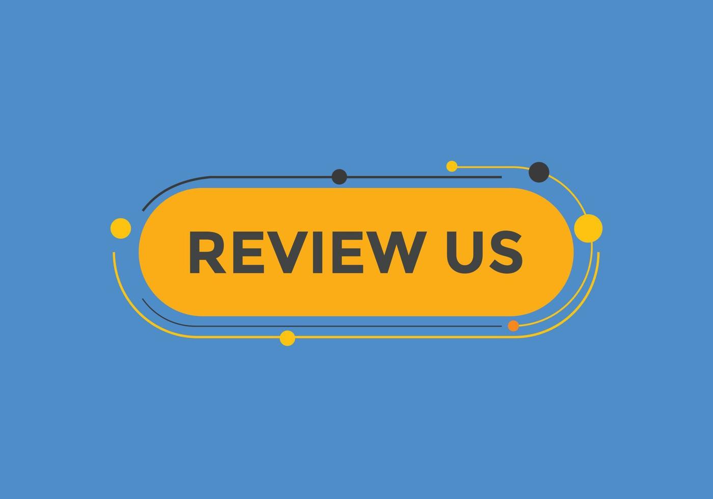 Review us Start now button. Review us User rating social banner promotion. Review Us text social media template vector