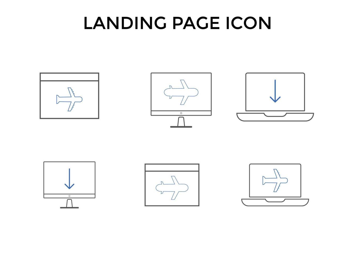 landing page optimization icons. Used for SEO or websites. vector