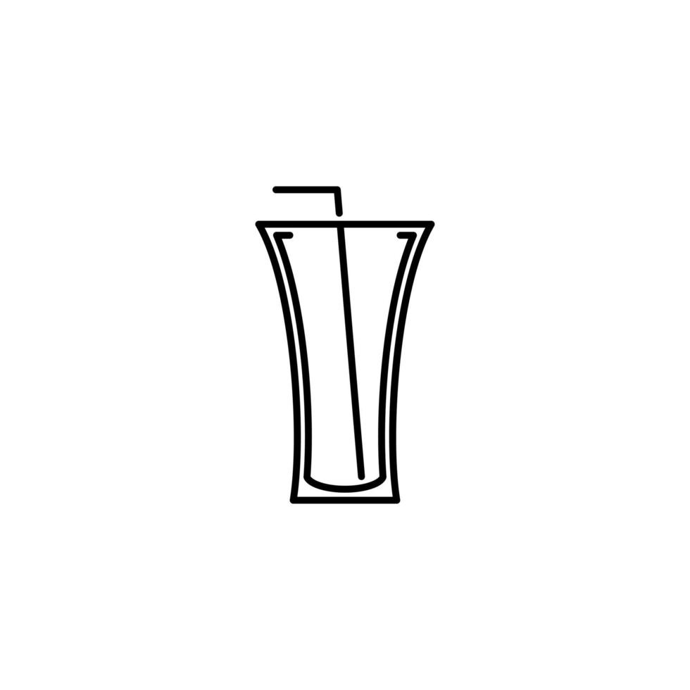 icono de vaso de refresco con paja sobre fondo blanco. simple, línea, silueta y estilo limpio. en blanco y negro. adecuado para símbolo, signo, icono o logotipo vector