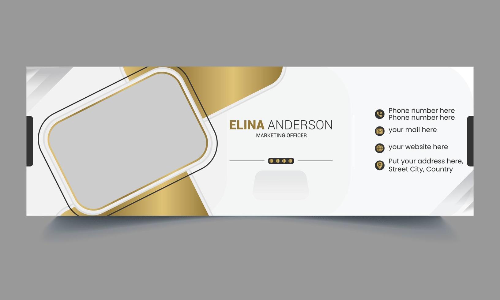Business email signature with an author photo, Creative Minimalist email signature template design or email footer design vector