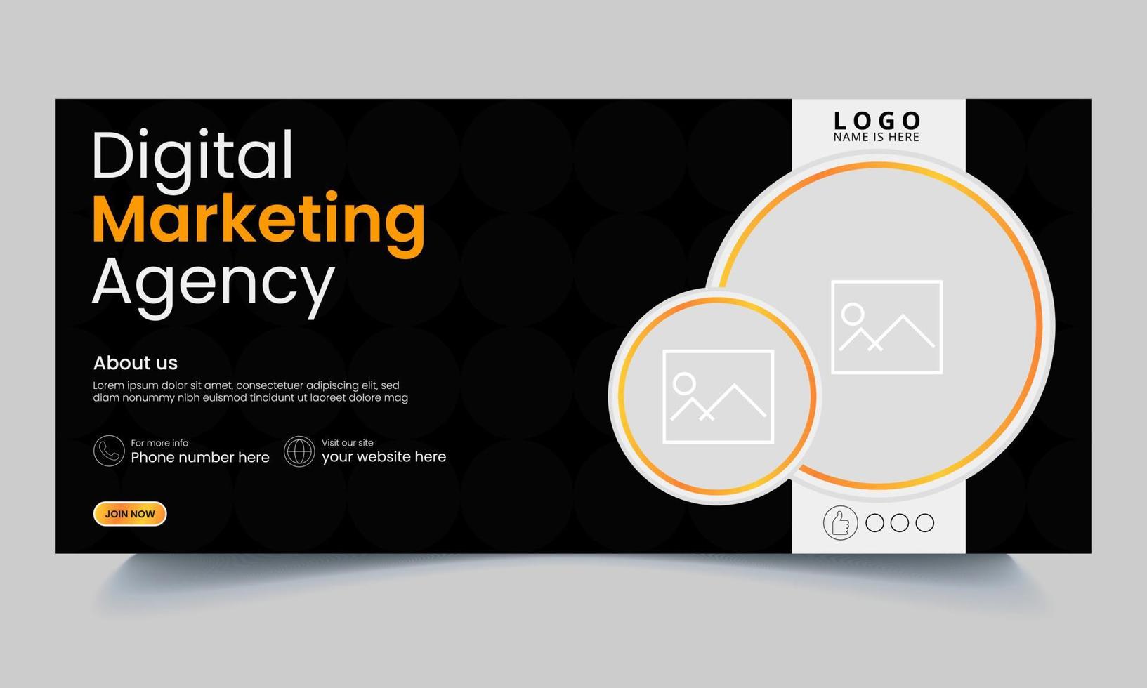 banner de marketing de negocios digitales para diseño de plantilla de publicación en redes sociales vector