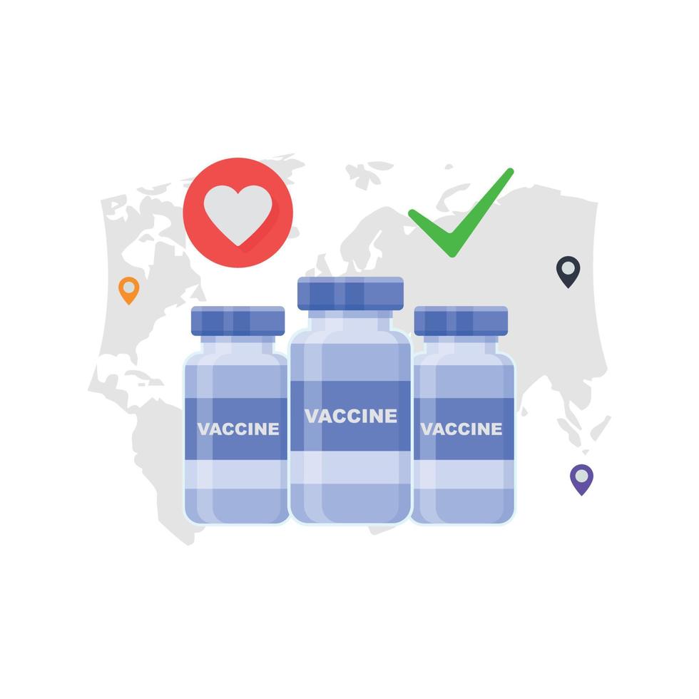 Covid-19 coronavirus vaccine bottle illustration. vector