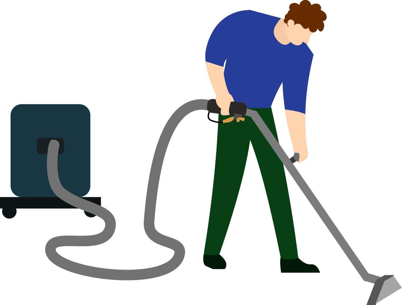 cleaning service concept, cleaning service worker cleaning the floor with vacuum machine, flat design people activity, housekeeping vector