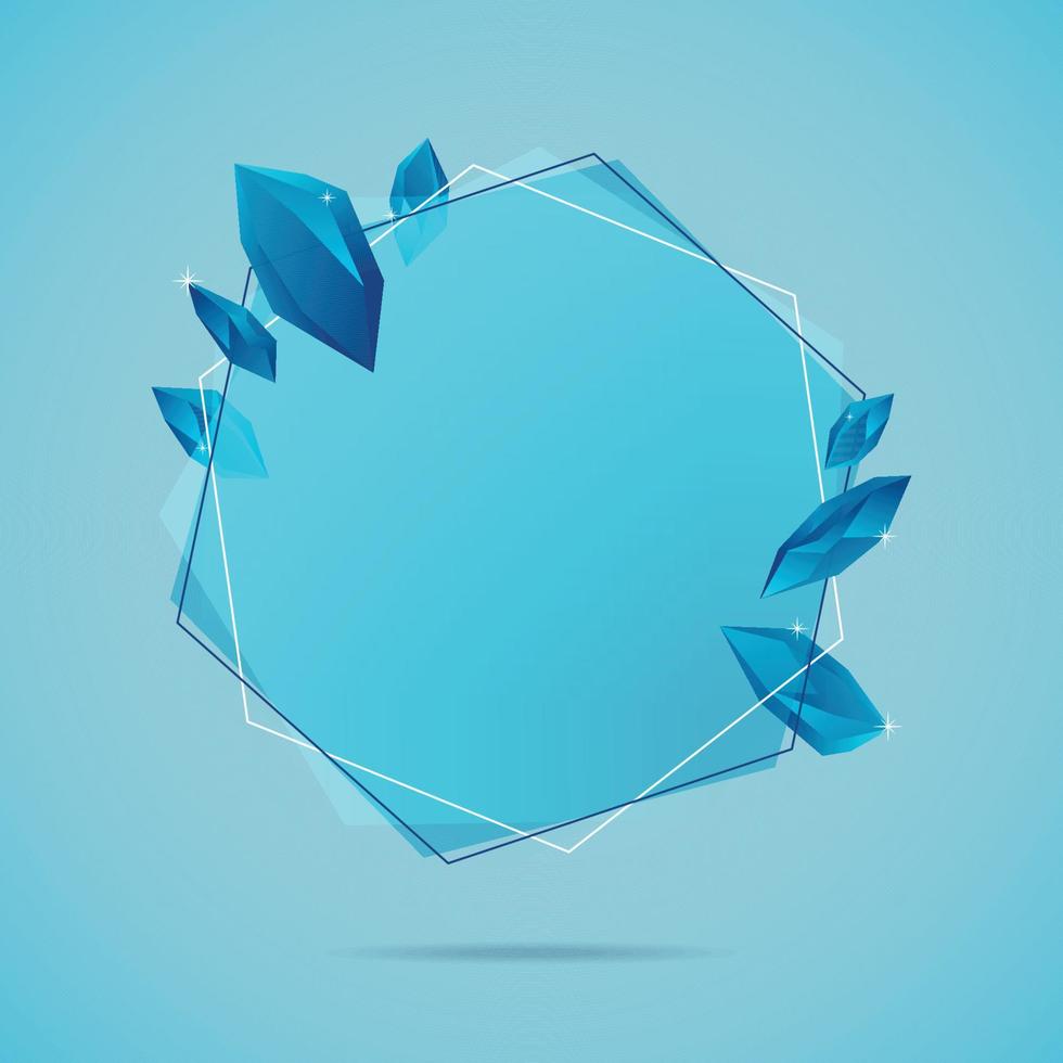 Blue Gemstone Crystal Background with Geometric Shape vector