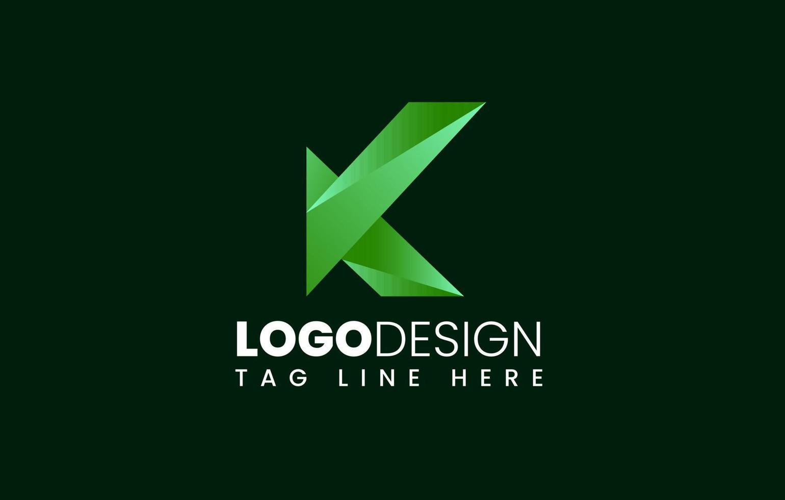 Gradient K logo, green K logo or Letter k abstract logo design vector