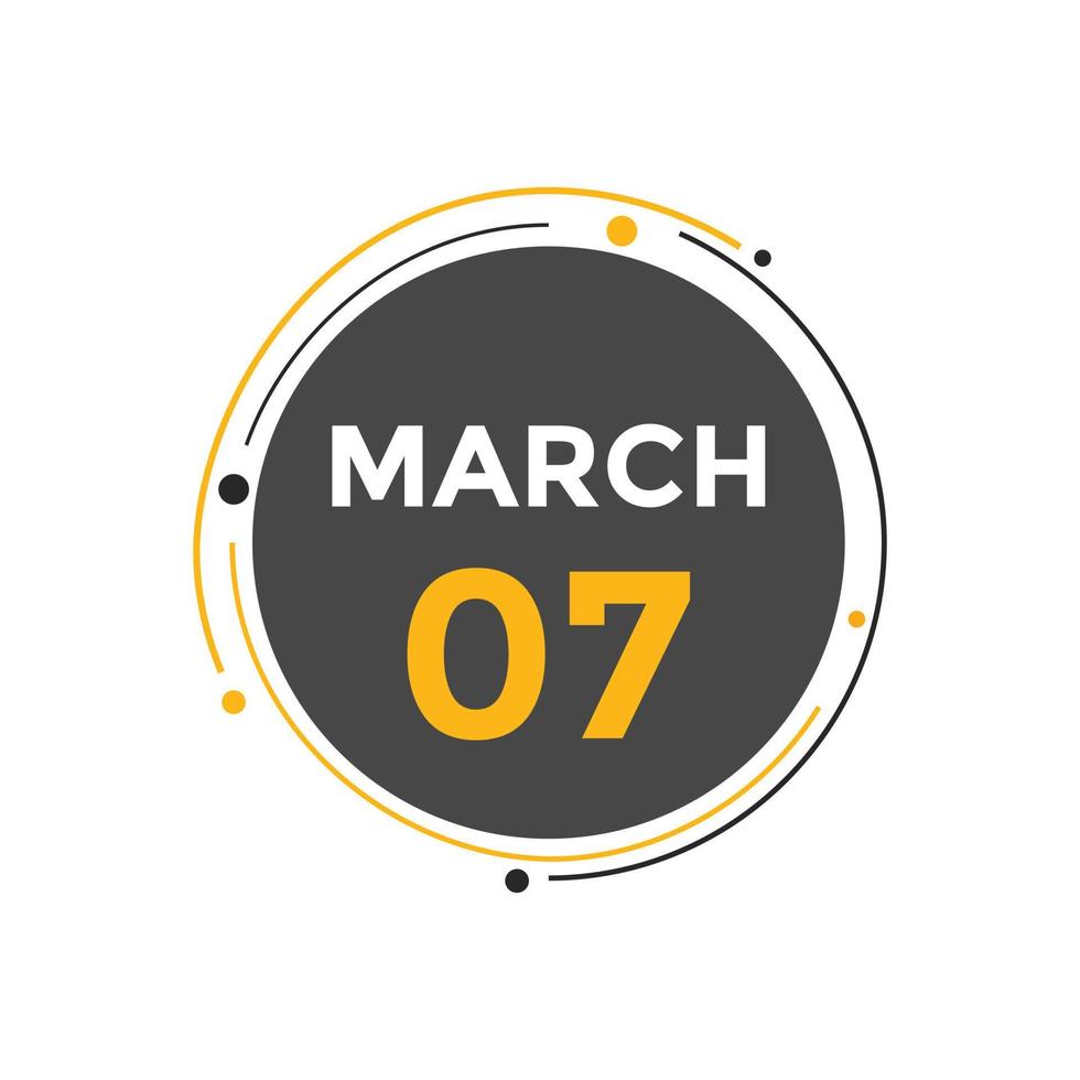 march 7 calendar reminder. 7th march daily calendar icon template. Calendar  7th march icon Design template. Vector illustration 11086793 Vector Art at  Vecteezy