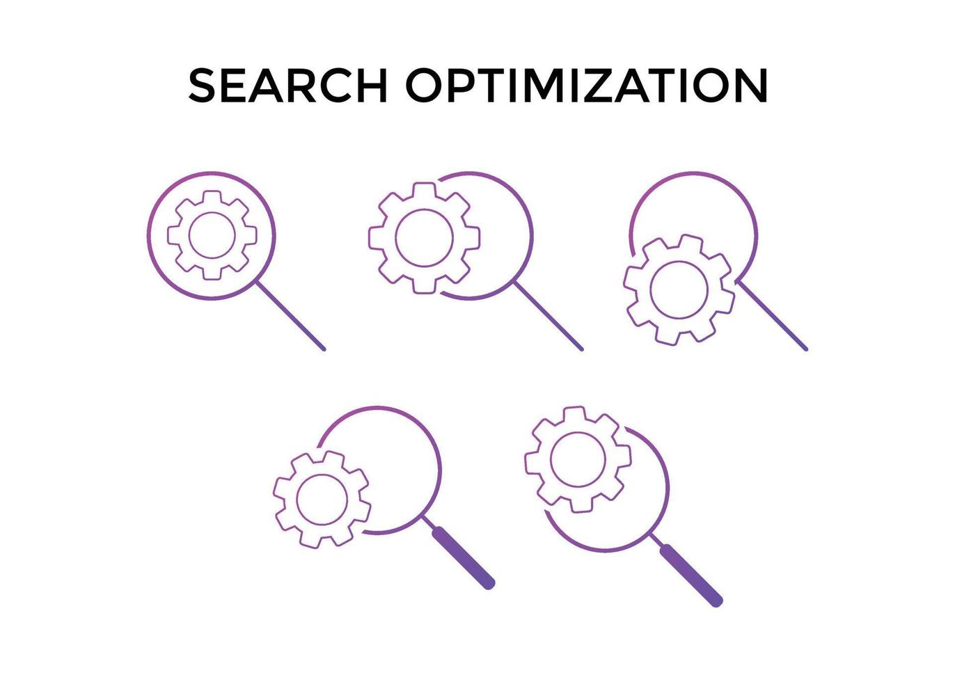 Set of Search optimization icon vector