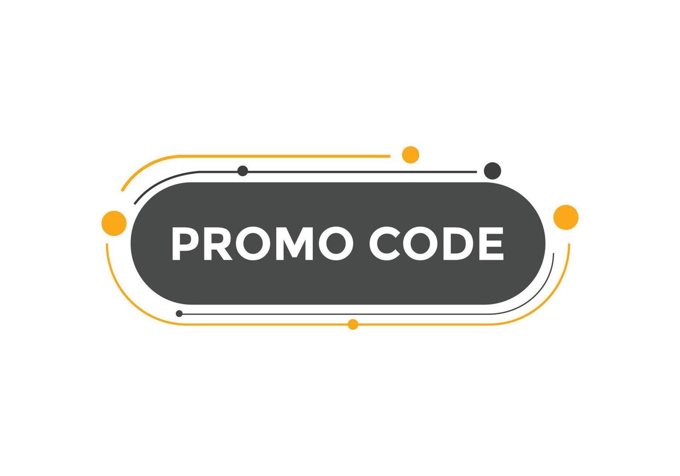 Promo code button. Promo code speech bubble. Promo code text web template. Vector Illustration.
