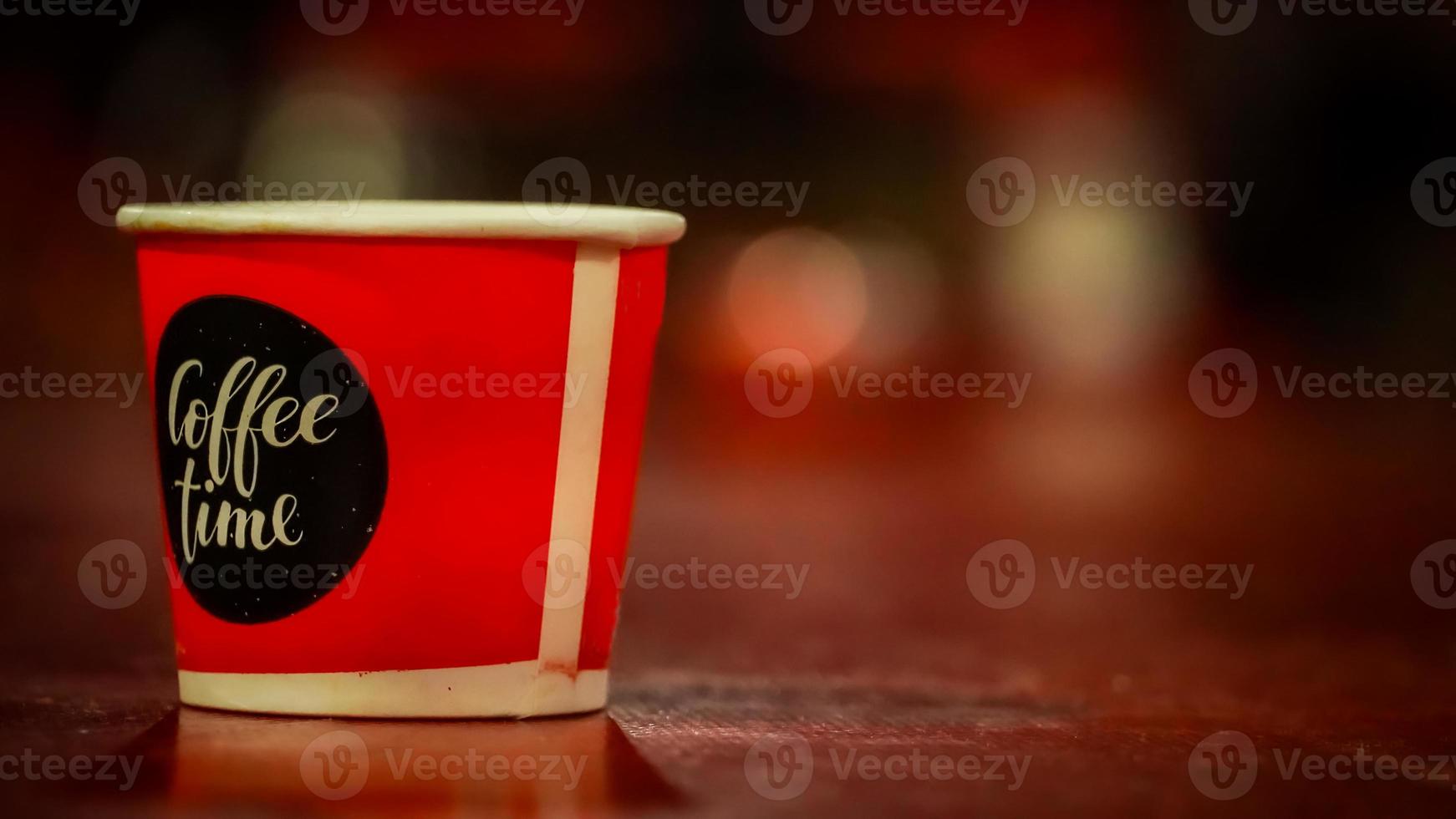 Coffee time image with boken effect photo