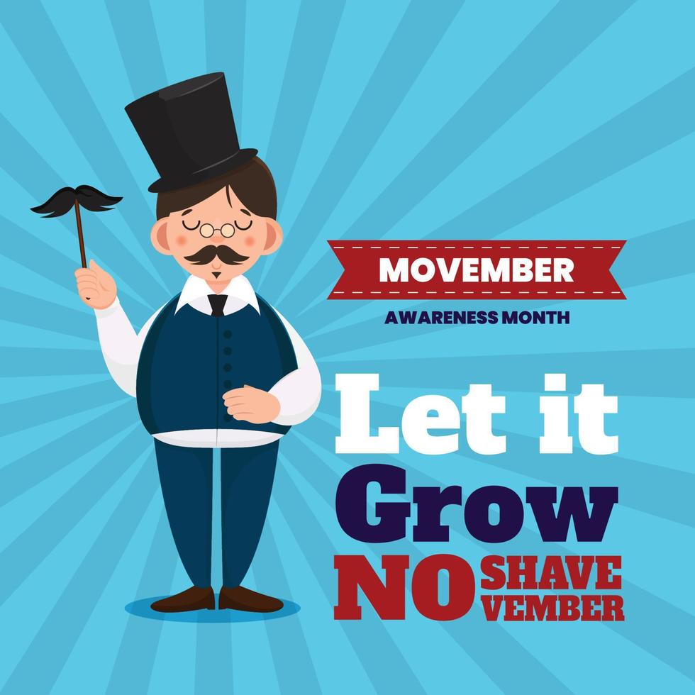 Movember Awareness Public Service Announcement vector