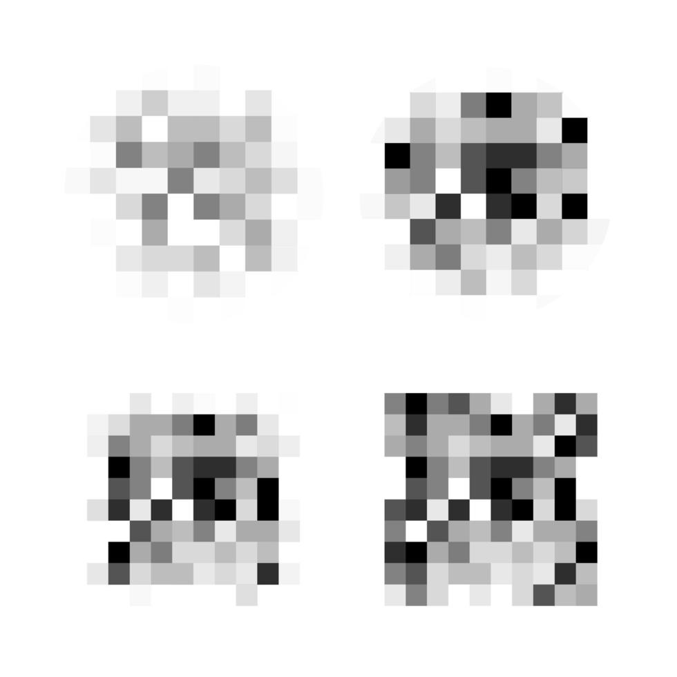 Set of Pixel censored signs. Black censor bar concept. Censorship rectangle. vector