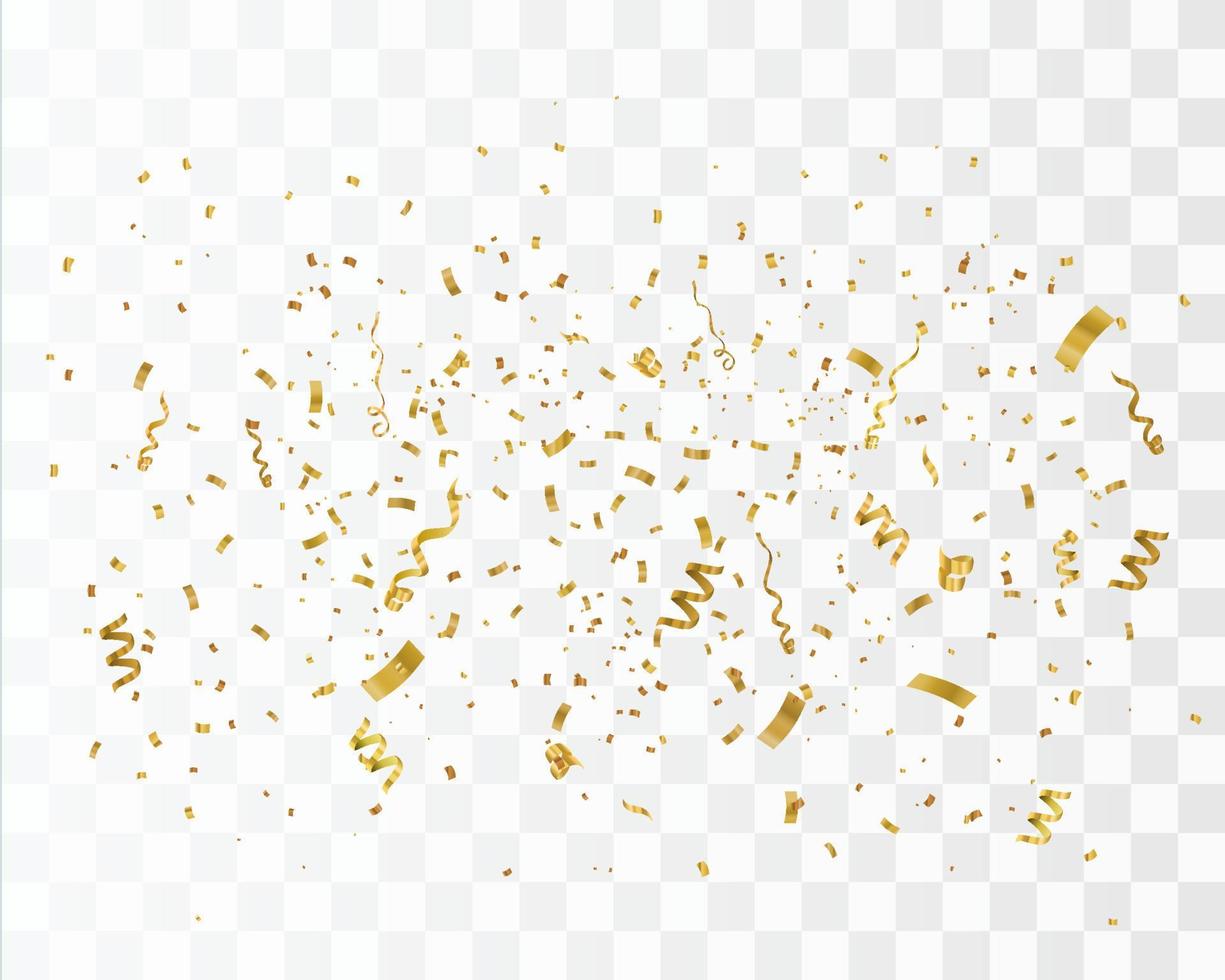 Golden confetti isolated. Festive background. vector