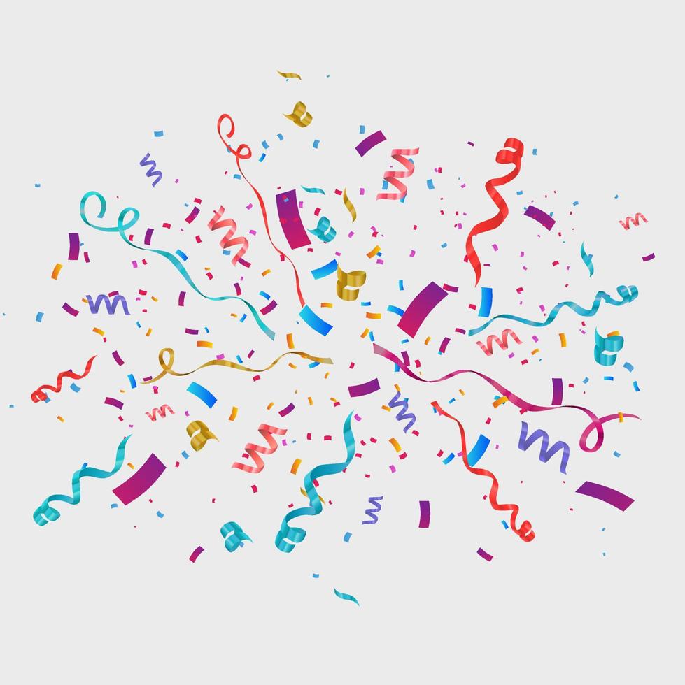 Colorful confetti isolated. Festive vector background