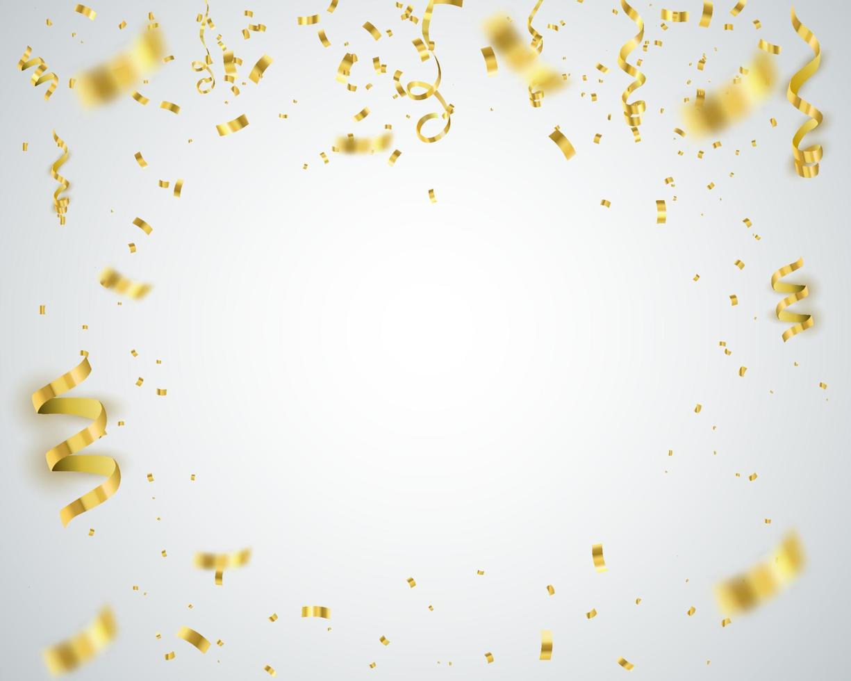 Golden confetti isolated. Festive background. vector