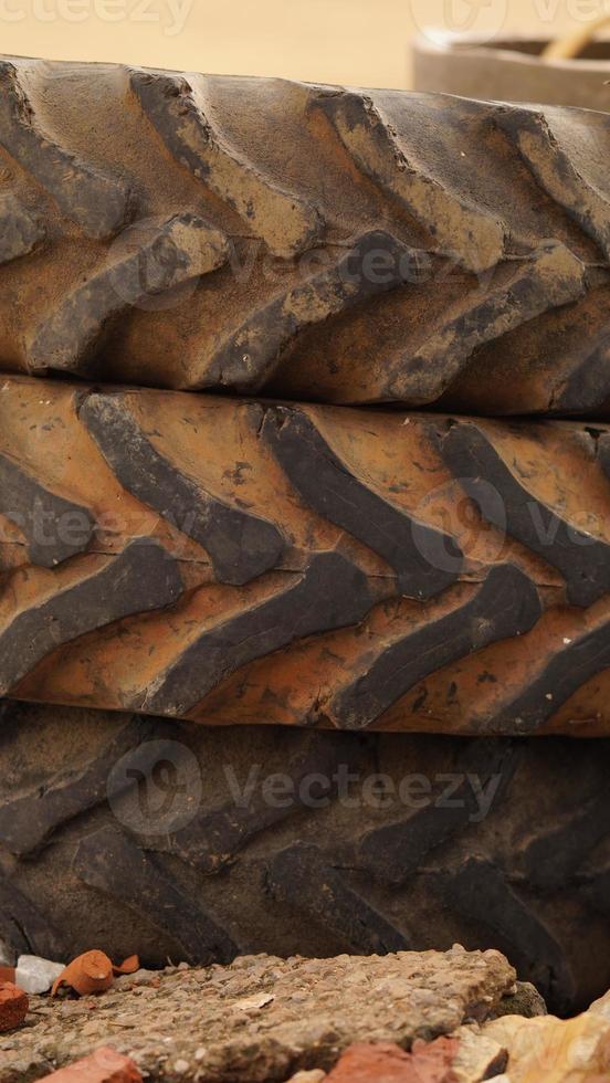 Close up picture of tractor wheel photo