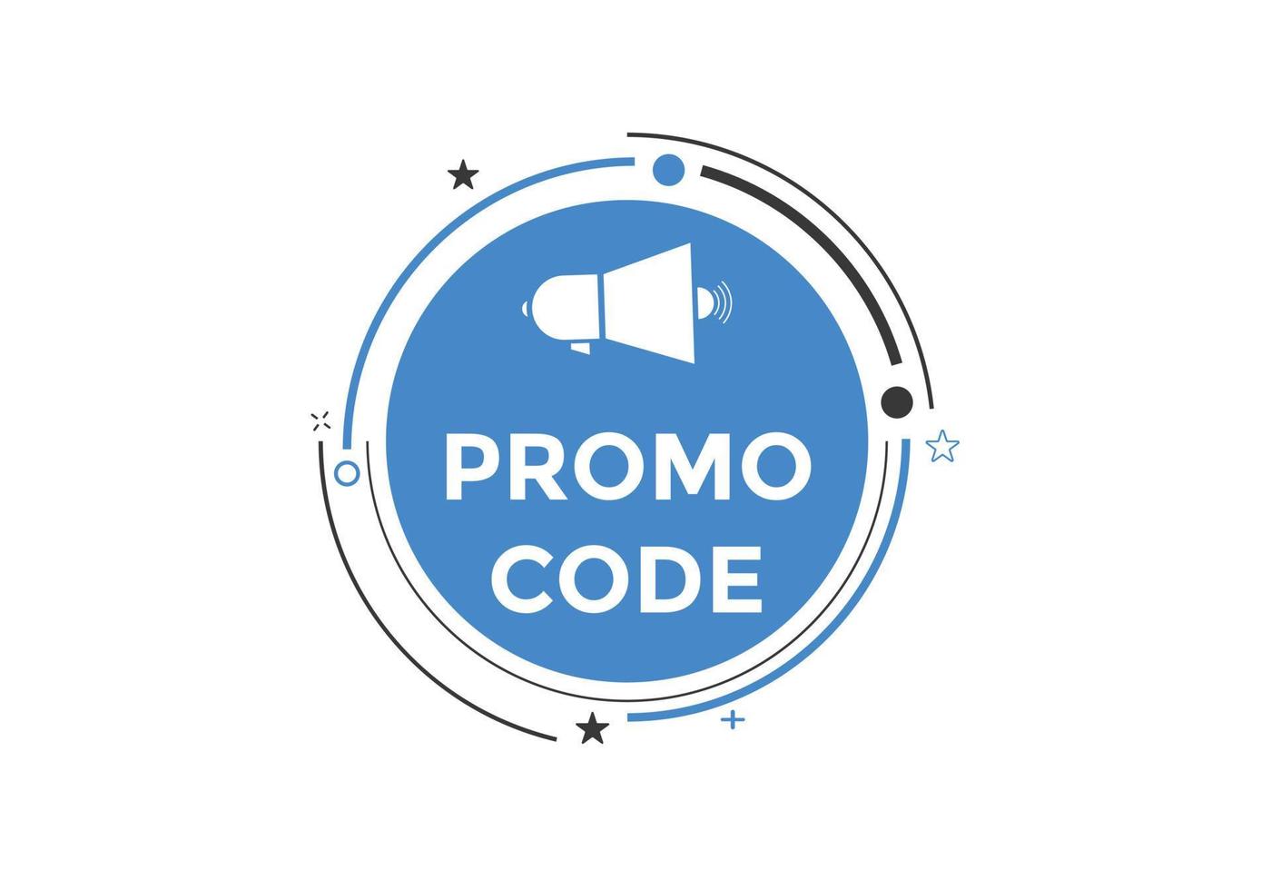 Promo code button. Promo code speech bubble. Promo code text web template. Vector Illustration.