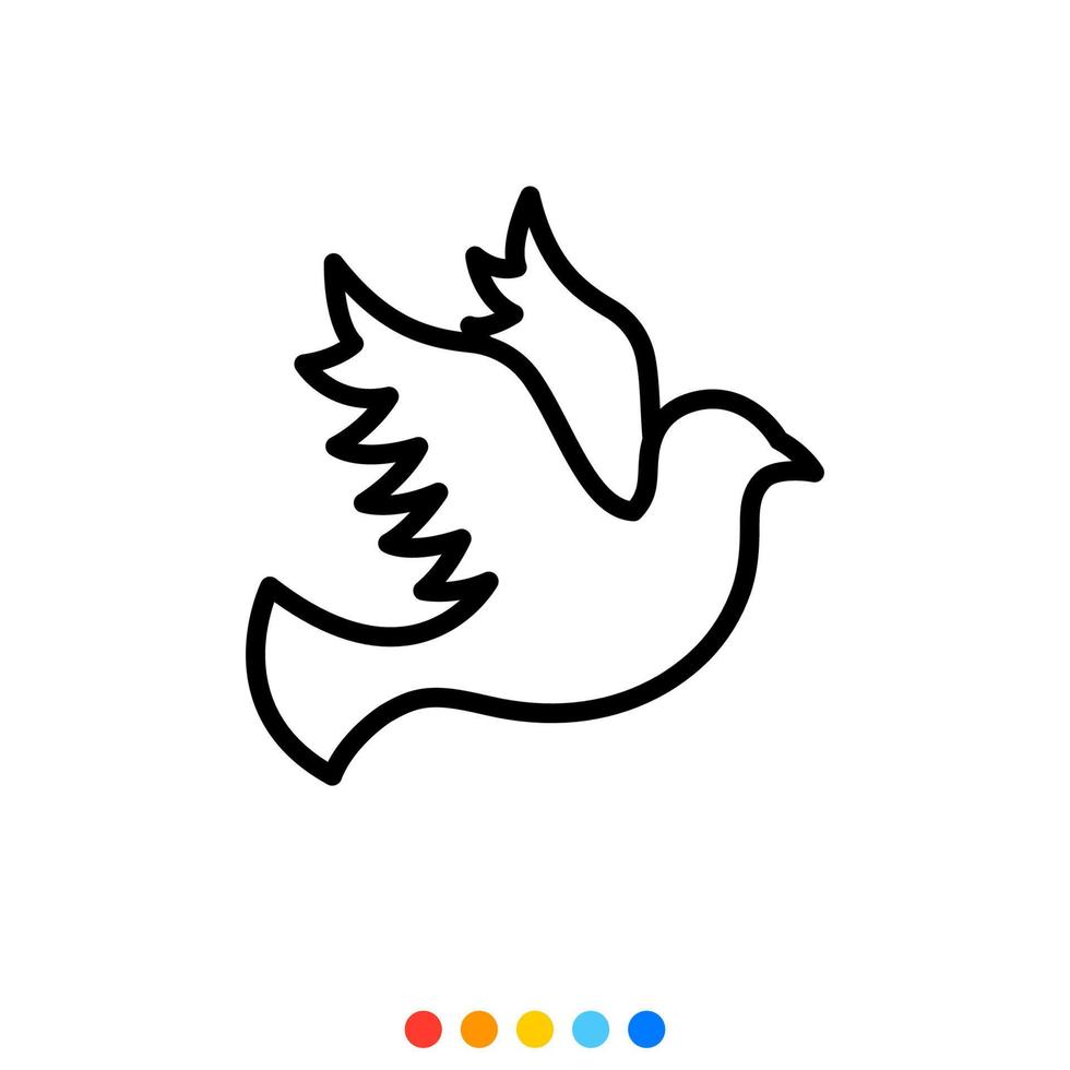 Dove flying, Vector, Icon, Illustration. vector