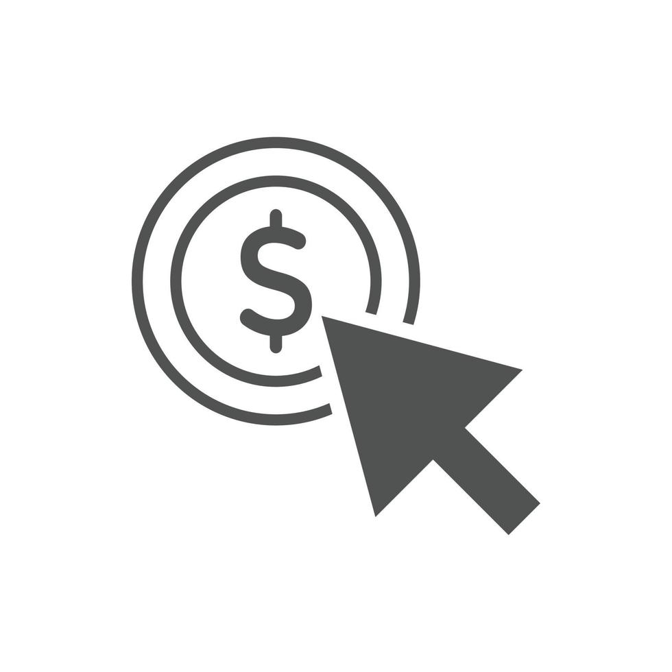 Pay per click icons. Concept for SEO, payment collection and web design. PPC icon vector