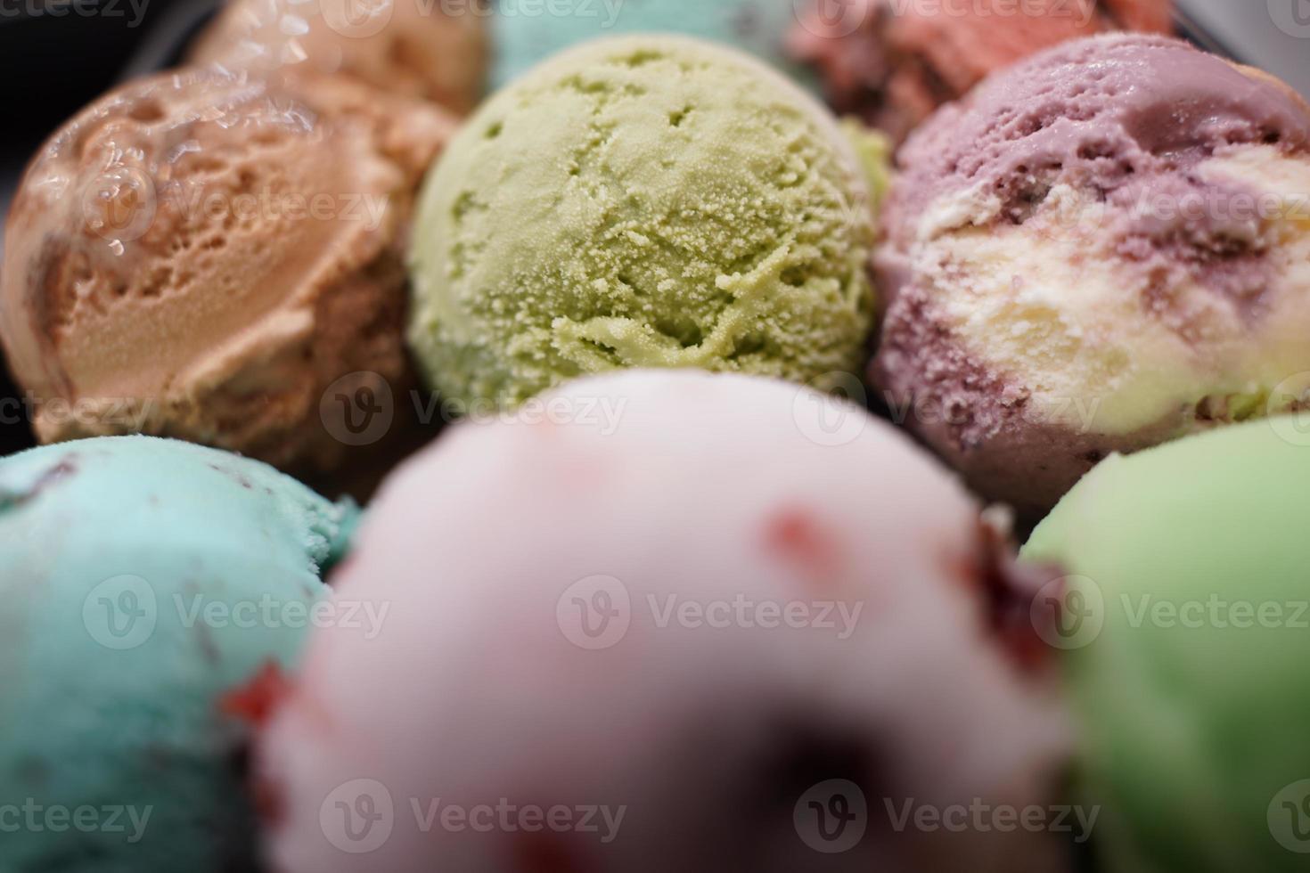 Background of scoops ice cream photo