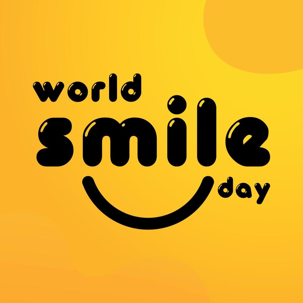 ilustración de diseño de plantilla de vector de día mundial de la sonrisa diseño de banner de saludo feliz fondo amarillo