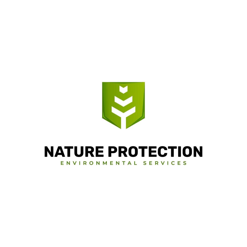 Minimalist and modern logo design for nature shield. tree shield logo vector icon illustration. vector format.