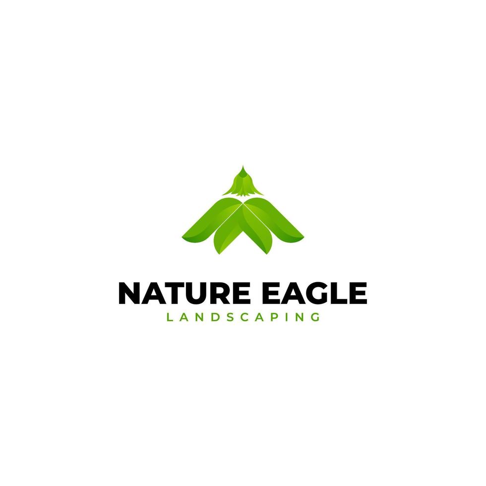 vector e icono del logotipo del águila verde de la naturaleza, logotipo abstracto del águila verde, ilustración vectorial