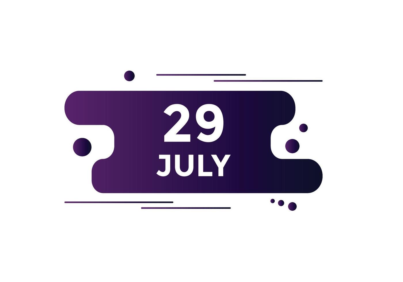 july 29 calendar reminder. 29th july daily calendar icon template. Calendar 29th july icon Design template. Vector illustration